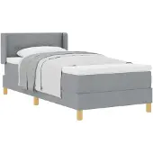 vidaXL Boxspring bed met hoofdeinde Lichtgrijs 200 x 100 cm Stof