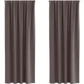 vidaXL Blackout Gordijnen met Ringen 2 st Donkerbruin 225 x 140 cm