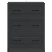 vidaXL Ladekast Zwart 66 x 34,5 x 87 cm Bewerkt hout