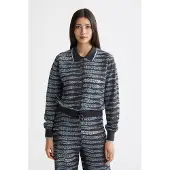 Scotch & Soda Lurex Jacquard Cardigan Charcoal Art Maat: S | Cardigans Outlet | Dames | Blauw