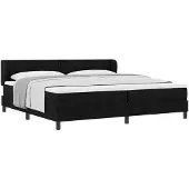 vidaXL Boxspring bed met hoofdeinde Zwart 200 x 200 cm Stof