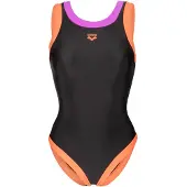 Arena Badpak 'BOLD LINES' lila / oranje / zwart