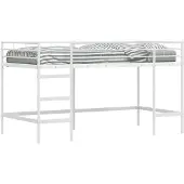 vidaXL - Kids'loftbedframe - Effen - Wit - 100 - x - 200 - cm - Staal