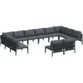 vidaXL Tuinbank Set 12 st Zwart Staal