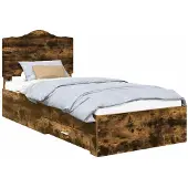 vidaXL Bedframe met lade Rook Eiken 70 x 190 cm Bewerkt hout