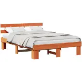 vidaXL Bedframe Wasbruin 150 x 200 cm Massief grenenhout