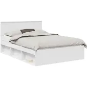 vidaXL Bedframe met hoofdeinde Wit 140 x 190 cm Bewerkt hout