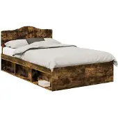 vidaXL Bedframe Rook Eiken 120 x 190 cm Massief grenenhout