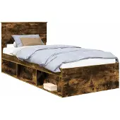 vidaXL Bedframe Rook Eiken 90 x 190 cm Massief grenenhout