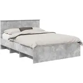 vidaXL Bedframe met hoofdeinde Beton Grijs 140 x 200 cm Bewerkt hout