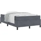 vidaXL Bedframe met matras Donkergrijs 120 x 200 cm Stof