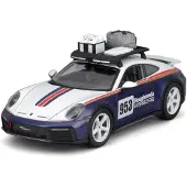 Bburago - 1/24 Racing - 2023 Porsche 911 Dakar - Nieuw 2024: metalen racevoertuig - Interieurdetails - Opengaande deuren en motorkap - Schaal 1/24.