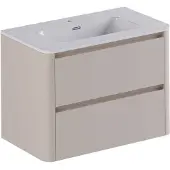 Thebalux Exclusief Sunny greeploze badmeubelset 80cm met afgeronde zijdes taupe licht