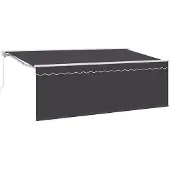 vidaXL Uitschuifbare luifel Crème 350 x 200 cm Polyester en Aluminium