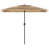 vidaXL Parasol met stalen paal 300x200x250 cm bruin