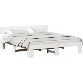 vidaXL Bedframe met hoofdeinde Wit 180 x 200 cm Massief grenenhout