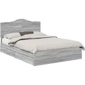 vidaXL Opbergbed met lade Grijs Sonoma 160 x 200 cm Bewerkt hout