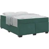 vidaXL Bedframe met matras Donkergroen 160 x 200 cm Stof