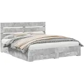 vidaXL Bedframe met lades, betonkleur, 180 x 200 cm, houtvezelplaat