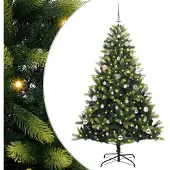 vidaXL Kunstmatige Gehingde Kerstboom 150 LEDs Groen 150 cm PVC en PE
