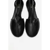 Forever & Always Fable Leren Ballerina met Zijuitsnijding