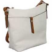 Tom Tailor Schoudertas 'Novara' cognac / zwart / wit