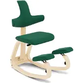 Varier Thatsit kniestoel met rugleuning Groen/Naturel | Tonal