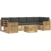 vidaXL Tuinset met 8 zitplaatsen, wit en antraciet, polyester
