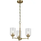 Kichler LED Kroonluchter | 3X E27 Max 60W | Natural Brass