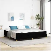 vidaXL Boxspring bed met matras Zwart 200 x 200 cm Stof