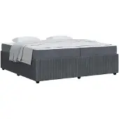 vidaXL Bedframe Donkergrijs 200 x 200 cm Stof