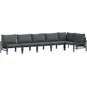 vidaXL Tuinbank Set 6 st Zwart Staal
