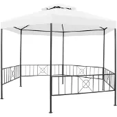 vidaXL Tuinpaviljoen, 323x275x265 cm, wit, 180 g/m²