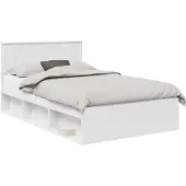 vidaXL Bedframe met hoofdeinde Wit 120 x 190 cm Bewerkt hout