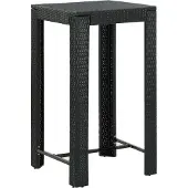 Syfax Tuinbartafel 60,5x60,5x110,5 cm poly rattan zwart