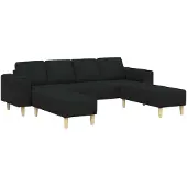 vidaXL Woonkamerbank 3 st Zwart Polyester