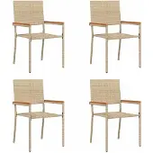 vidaXL Tuin stapelstoelen 4 st Crème en bruin