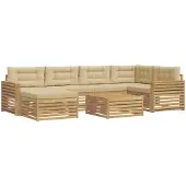 Syfax Buiten bankenset met kussen 7 pcs Wit en Beige