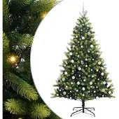 vidaXL Kunstmatige Scharnierende Kerstboom 300 LEDs Groen 210 cm