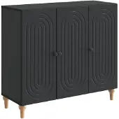 vidaXL Dressoir Zwart 89 x 34,5 x 80 cm Bewerkt hout