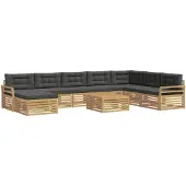vidaXL Buiten bank set 9 st Wit en antracietkleurig