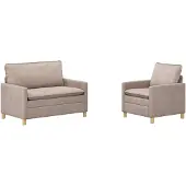 vidaXL Bankstel 2 st Beige Polyester