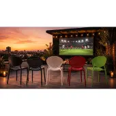 Homestyle4u Tuinstoelen - Set van 4 - Stapelstoelen - Kunststof - Zwart