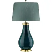 Elstead Lighting LED Tafellamp Havering | 1X E27 Max 60W | Azure-Turquoise & Aged Brass