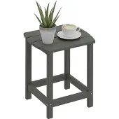 Outsunny Terras bijzettafel-HDPE-48L x 37B x 46H cm-Grijs