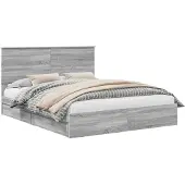 vidaXL Opbergbed met lade Grijs Sonoma 160 x 200 cm Bewerkt hout