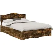 vidaXL Bedframe met lade Rook Eiken 140 x 190 cm Bewerkt hout
