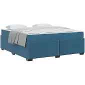 vidaXL Bedframe met matras Donkerblauw 180 x 200 cm Stof