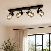 LumenXL Plafondlamp met smoke grijs glas, 4-lichts - Lucie