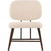 QUVIO Sofa - Bruin Wit Boucle - Stijlvolle Accentstoel